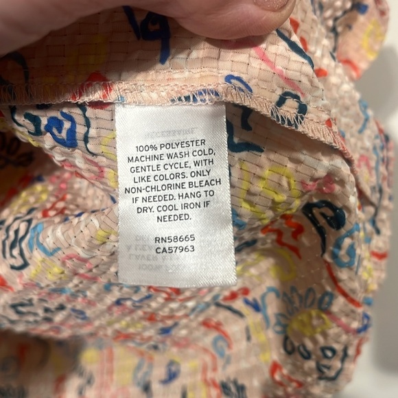 NORDSTROM Cristina Martinez Print Poet Blouse -  Pink Peach Doodle Line - size S - Picture 11 of 11